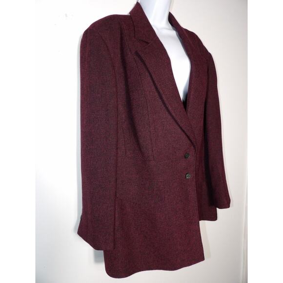 Giorgio Sant Angelo Blazer Womens 22W Tweed Black Pink Double Button NWT Vtg - Picture 4 of 15